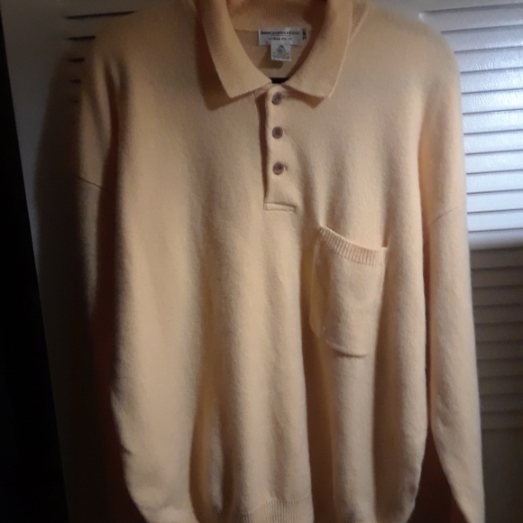 Abercrombie & Fitch Sweaters | Abercrombie Fitch Xl Yellow Wool Polo Sweater | Poshmark